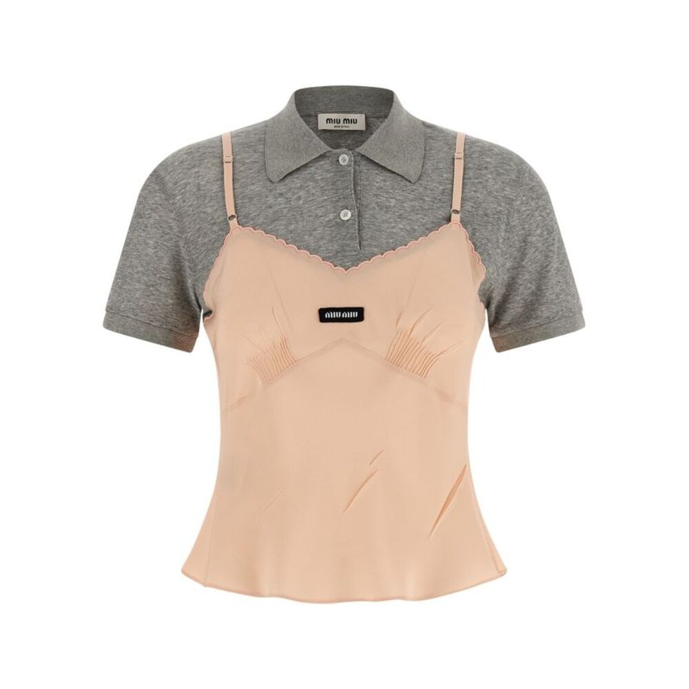 Miu Miu Multicolor Silk Shortsleeve Women's Shirt